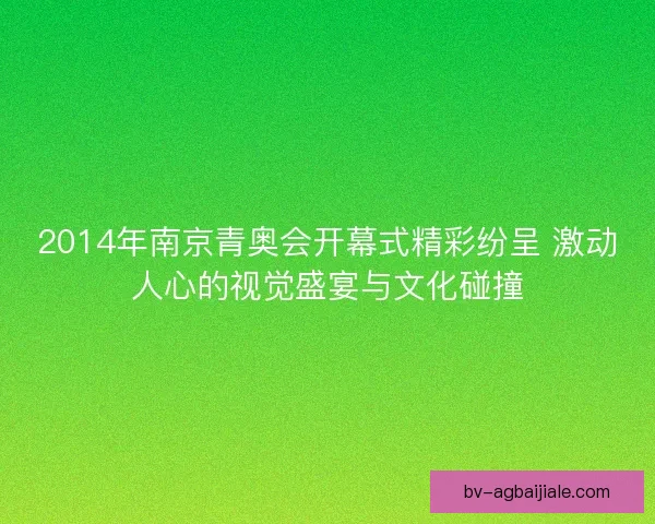 2014年南京青奥会开幕式精彩纷呈 激动人心的视觉盛宴与文化碰撞